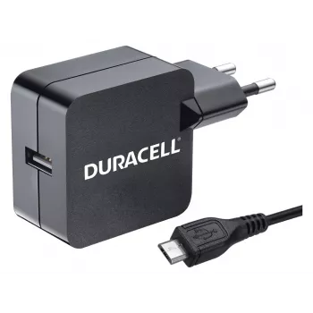 Duracell 2.4A sieninis įkroviklis telefonui/planšetei, vidaus, AC, 5 V, 2,4 A, juodas