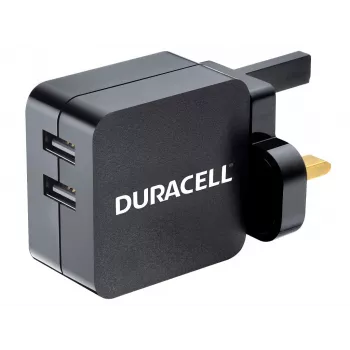 Duracell 2x2.4A USB telefonų/planšečių įkroviklis, vidaus, AC, 5 V, juodas