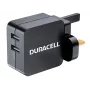 Duracell 2x2.4A USB telefonų/planšečių įkroviklis, vidaus, AC, 5 V, juodas