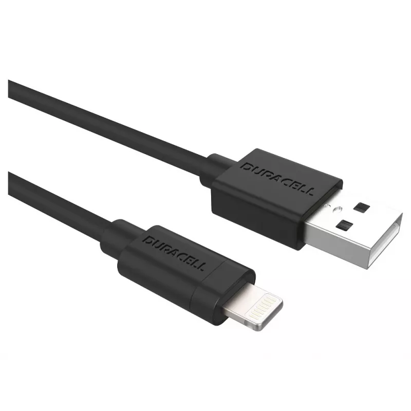 Duracell Sync/Charge laidas 2 m, USB A - Lightning, 2.0, juodas