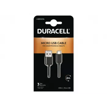 Duracell Sync/Charge kabelis 2 m, USB A – Micro-USB A, 2.0, juodas