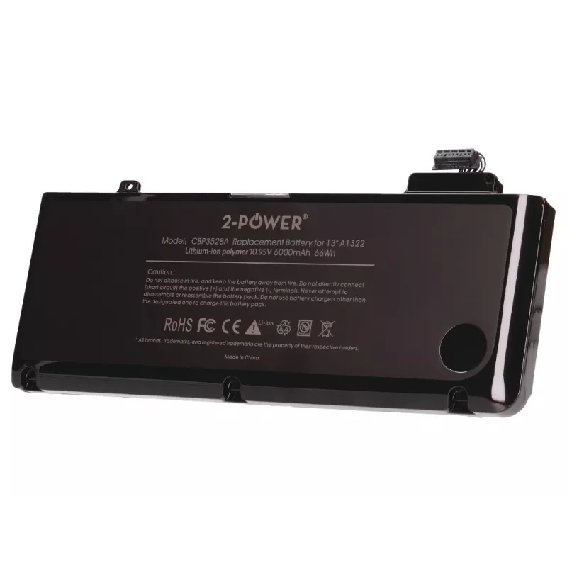 2-Power 10.95V 6000mAh Li-Polimer nešiojamojo kompiuterio baterija, skirta Apple MacBook Pro 13 colių A1278, 2009 m. vidurys (EMC2326)