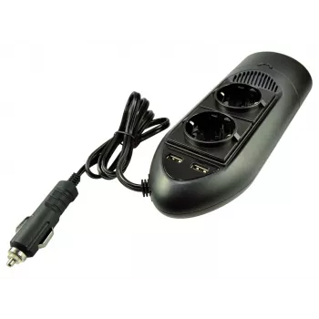 Duracell 175W Twin EU Socket Inverter, universalus, vidaus, 12 V, 175 W, 12 V, DC1 į DC2