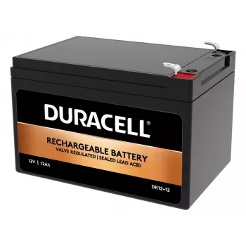 Duracell 12V 12Ah VRLA akumuliatorius, sandarus švino rūgšties (VRLA), 12 V, 12 Ah, 12000 mAh, 144 Wh, juodas