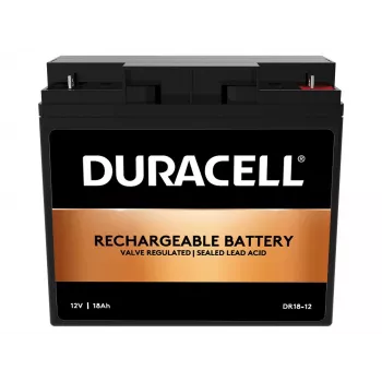 Duracell 12V 18Ah VRLA baterija, sandarus švino rūgšties akumuliatorius (VRLA), 12 V, 18 Ah, 18000 mAh, 216 Wh, juoda