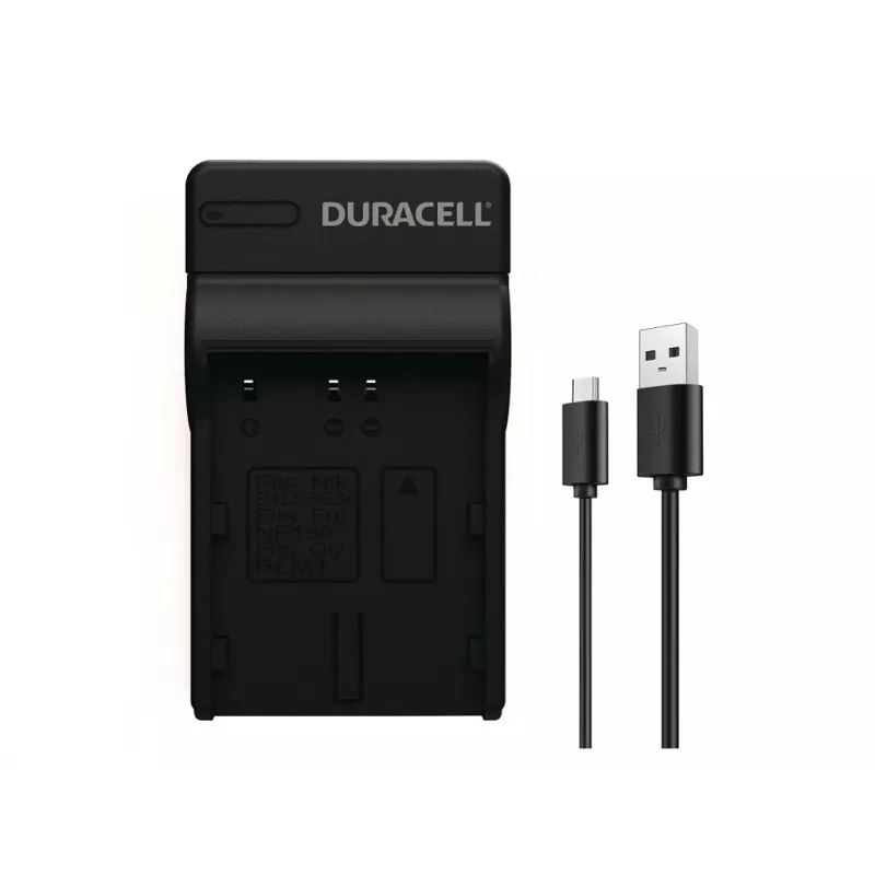 Duracell USB kroviklis skaitmeninių fotoaparatų baterijoms Nikon EN-EL3e, FujiFilm NP-150, juodas, 5 V