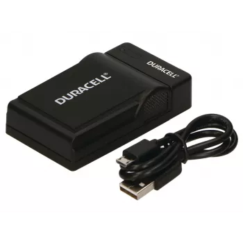 Duracell USB skaitmeninio fotoaparato baterijų kroviklis, Panasonic CGA-S005, S007, S008, 5 V, juodas