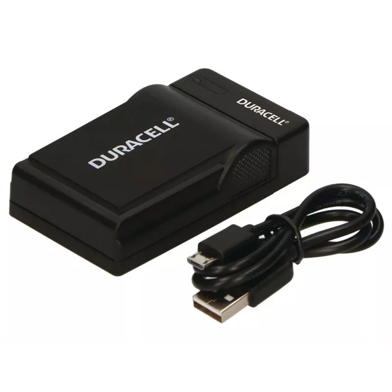 Duracell USB skaitmeninio fotoaparato baterijų kroviklis, Panasonic CGA-S005, S007, S008, 5 V, juodas
