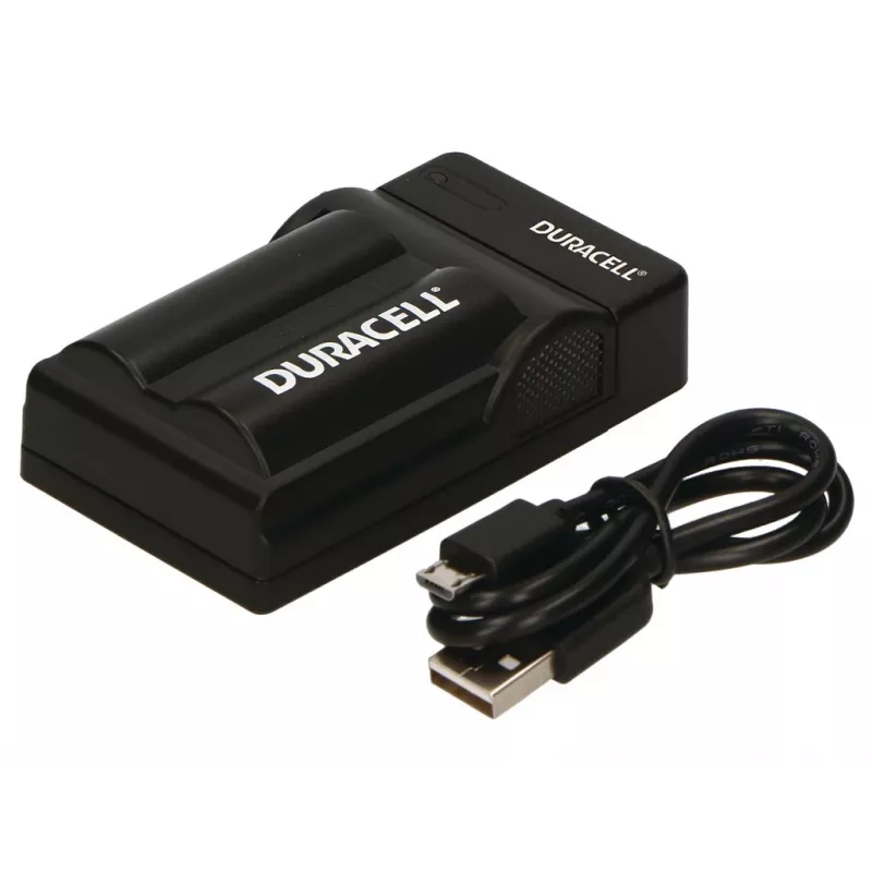 Duracell USB įkroviklis skaitmeninių fotoaparatų baterijoms, Panasonic CGA-S002E, CGA-S006, juodas