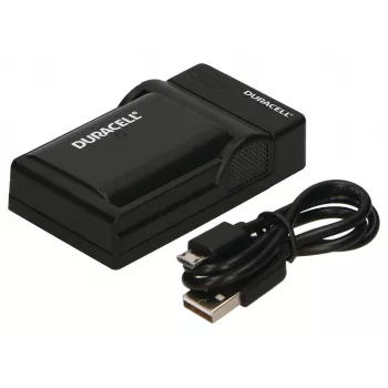Duracell USB skaitmeninio fotoaparato baterijų kroviklis, Panasonic DMW-BLF19, juodas, 5 V