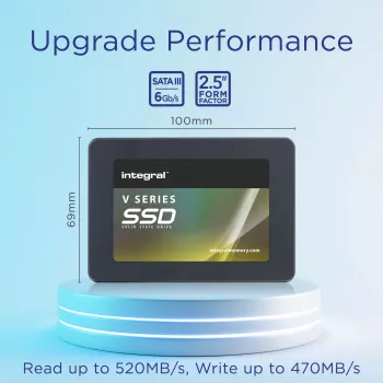 Integral V Series 2 1TB SSD 2.5 colių SATA III 520MB/s skaitymas 470MB/s rašymas TBW 300