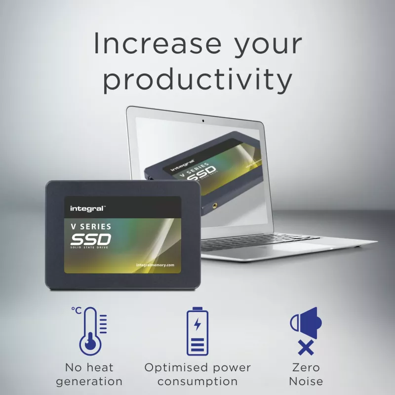 Integral V Series 2 1TB SSD 2.5 colių SATA III 520MB/s skaitymas 470MB/s rašymas TBW 300