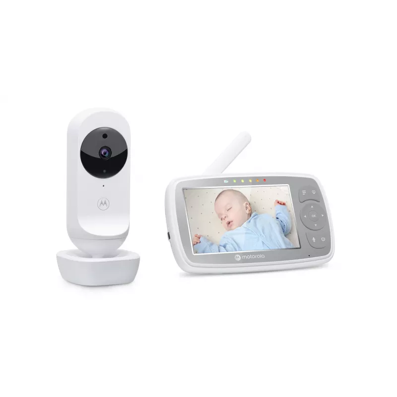 Vaizdo kūdikio monitorius Motorola VM44 CONNECT, 300 m, Wi-Fi/FHSS, 2,4 GHz, balta spalva