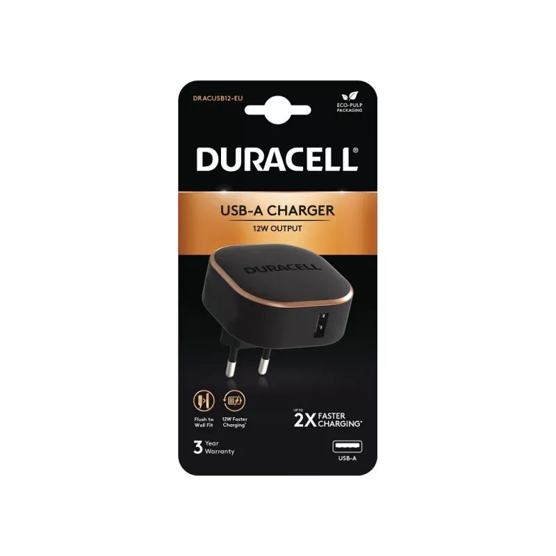 Duracell DRACUSB12-EU mobiliojo įrenginio kroviklis, juodas