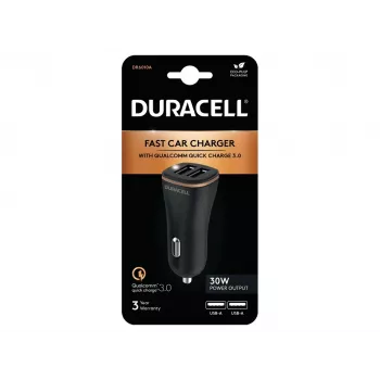 Duracell DR6010A automobilinis įkroviklis su dviem USB-A prievadais, juodas
