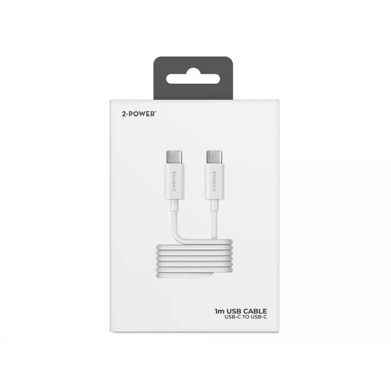 2-Power 2PUC1M04W USB-C laidas, 1 m, baltas