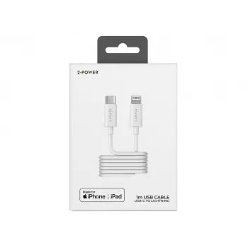 2-Power 2PUC1M03W USB-C į Lightning laidas, 1 m, baltas