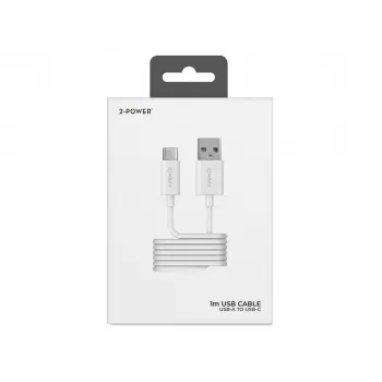 2-Power 2PUC1M01W USB-A į USB-C laidas, 1 m, baltas