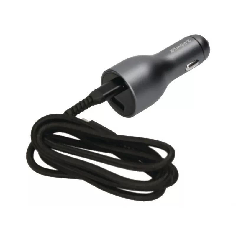Automobilinis įkroviklis 2-Power CUSB5011B, 2xUSB-C (100W PD) + USB-A (18W QC), pilka
