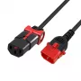 ACT Powercord C13 IEC Lock+ - C14 IEC Lock dvigubas fiksavimas juoda 2 m, PC3603
