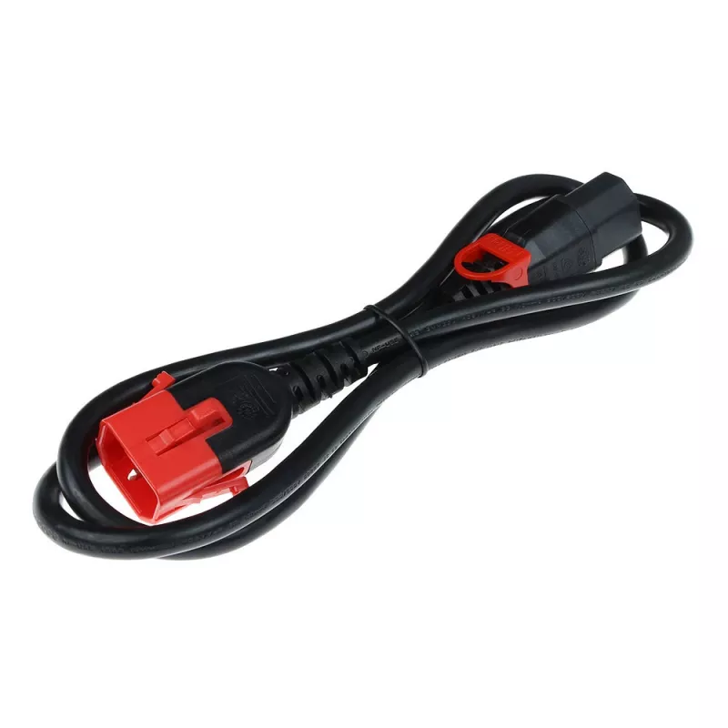 ACT Powercord C13 IEC Lock+ - C14 IEC Lock dvigubas fiksavimas juoda 2 m, PC3603