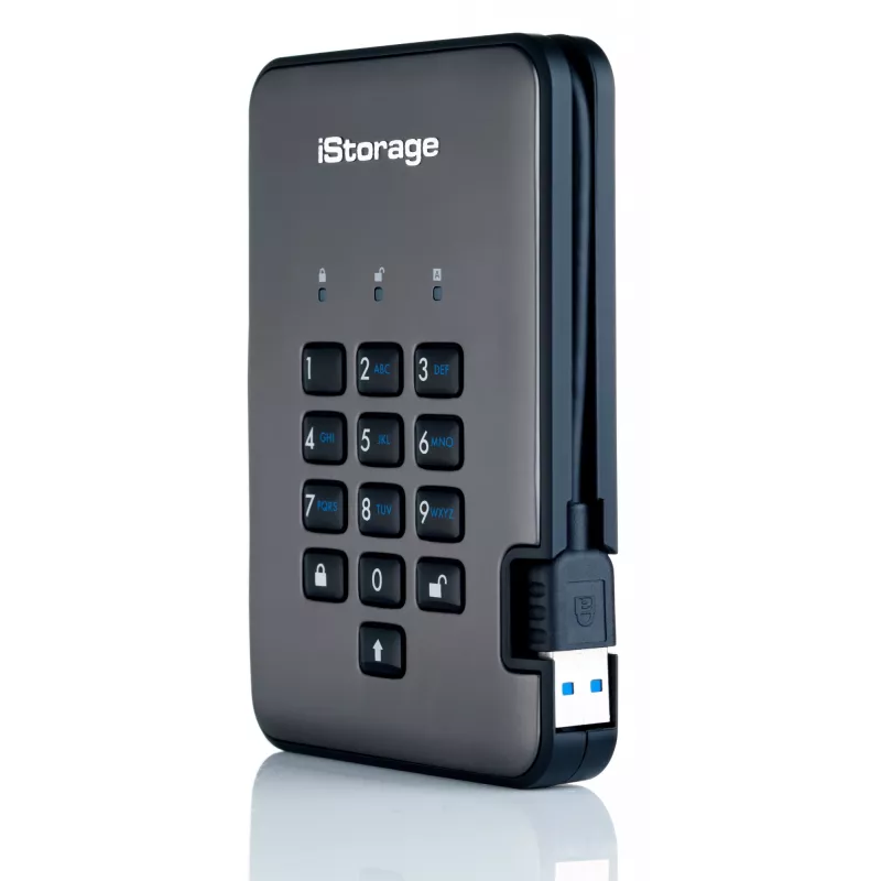 iStorage diskAshur PRO² SSD 256GB | Saugus nešiojamas kietasis diskas | FIPS 140-2 Level 2, NCSC CPA, NLNCSA BSPA ir NATO Restricted sertifikatai | AES-XTS 256 bitų aparatinė šifracija | Apsauga PIN kodu | Nuo OS nepriklausomas | Atitinka GDPR, TAA | Apsa