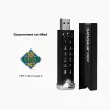 iStorage datAshur PRO2 512 GB | Saugus USB atmintukas | FIPS 140-2 Level 3 sertifikuotas | AES-XTS 256 bitų aparatinė šifravimas | Apsaugotas slaptažodžiu | Atsparus dulkėms ir vandeniui