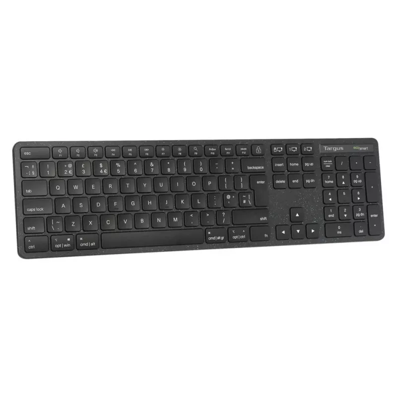 Targus EcoSmart AKB873FR belaidė klaviatūra RF Wireless + Bluetooth AZERTY prancūziška juoda