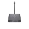 DELL adapteris USB-C į HDMI/DP su maitinimo perdavimu, laidinis, USB 3.2 Gen 2 (3.1 Gen 2) Type-C, juodas, 3840 x 2160 pikselių