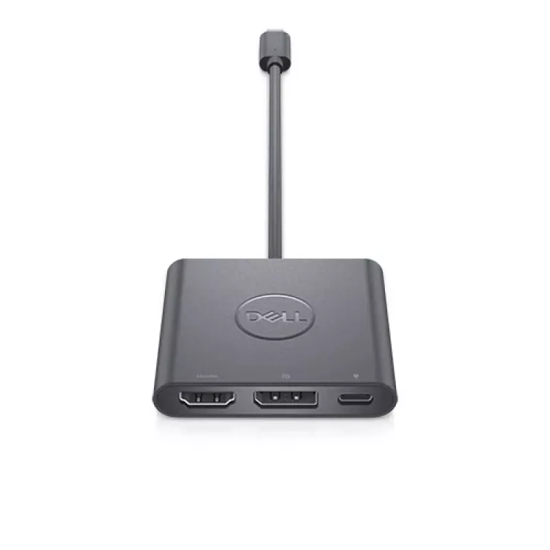 DELL adapteris USB-C į HDMI/DP su maitinimo perdavimu, laidinis, USB 3.2 Gen 2 (3.1 Gen 2) Type-C, juodas, 3840 x 2160 pikselių