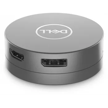 DELL DA305 6-in-1 USB-C Multiport Adapter – laidinis, USB 3.2 Gen 2 Type-C, HDMI, Ethernet, 90W įkrovimas, sidabrinis