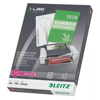 Leitz iLAM lipnūs laminavimo maišeliai A4, 125 mikronai, 100 vnt.