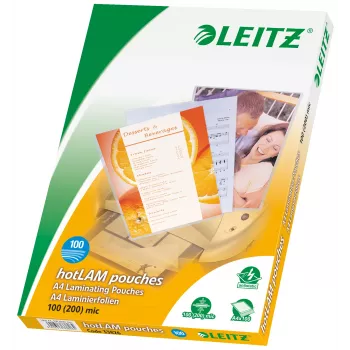 Leitz iLAM Premium Blizgūs A4 laminavimo maišeliai, 100 mikronų, pakuotė po 100 vnt.