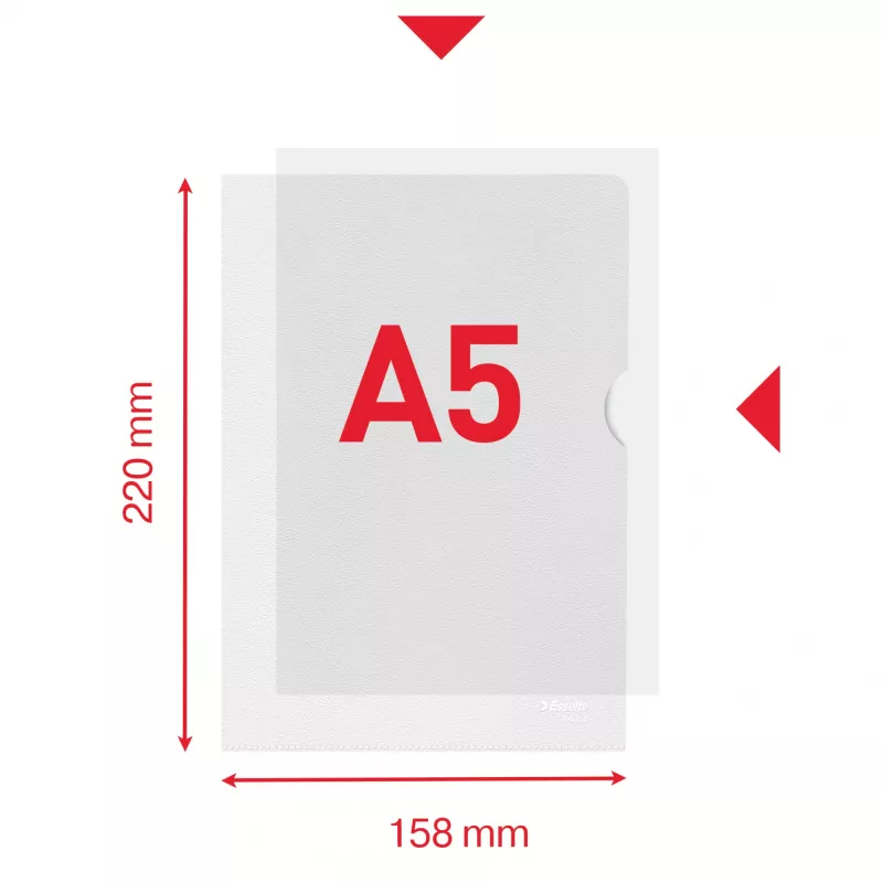 Esselte Premium A5 aplankalas, projektų aplankalas, A5, polipropilenas (PP), skaidrus, vertikalus, 40 lapų