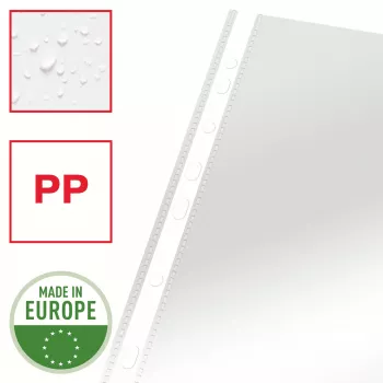 Esselte Pocket Heavy Duty 105my A4, 210 x 297 mm (A4), skaidrus, polipropilenas (PP), viršutinis, 0.105 mm, 230 mm