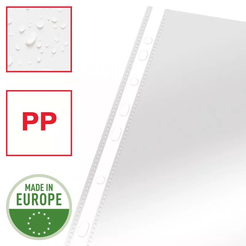 Esselte Pocket Heavy Duty 105my A4, 210 x 297 mm (A4), skaidrus, polipropilenas (PP), viršutinis, 0.105 mm, 230 mm