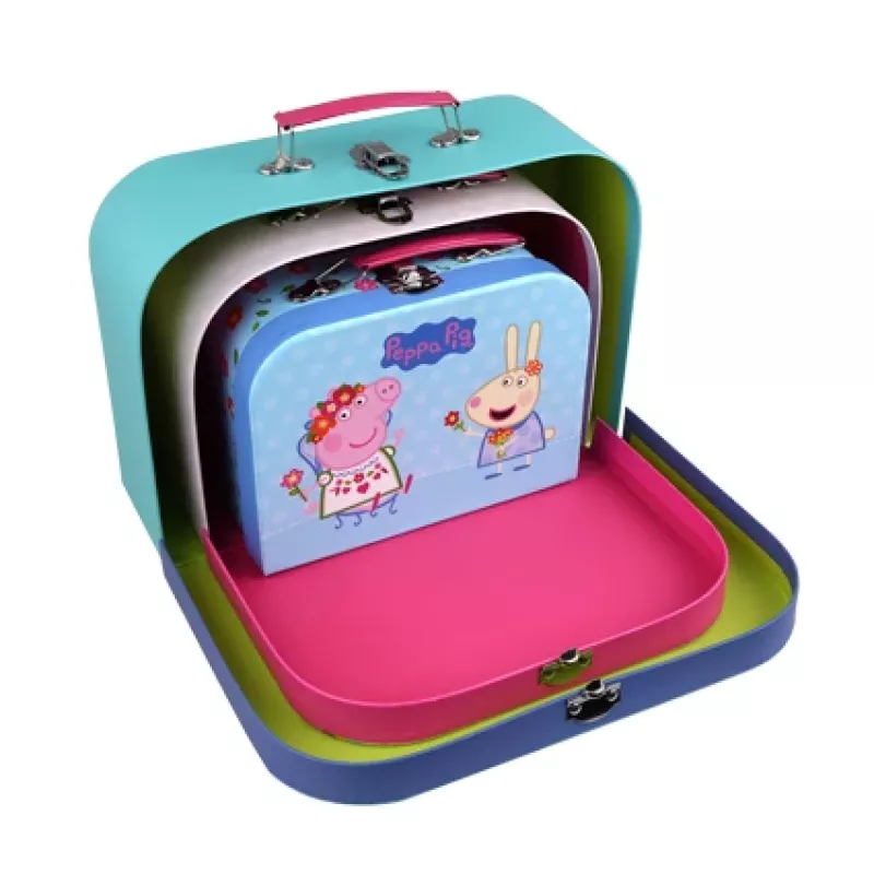 Barbo Toys Peppa Pig Lagaminai 3 vnt. rinkinys, asorti, vaikiški, statinaitės formos, įvairiaspalviai