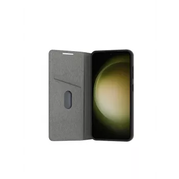 Dėklas telefonui dbramante1928 Bergen, skirtas Samsung Galaxy S24, oda ir perdirbtas plastikas, tinka 6,2 colio ekranui, juoda