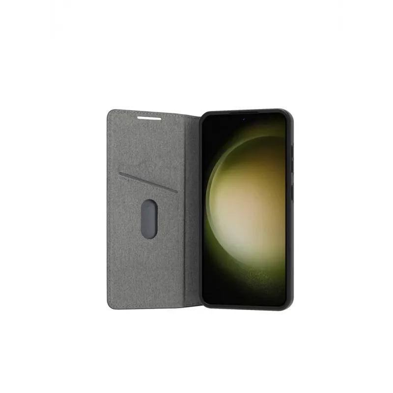 Dėklas telefonui dbramante1928 Bergen, skirtas Samsung Galaxy S24, oda ir perdirbtas plastikas, tinka 6,2 colio ekranui, juoda