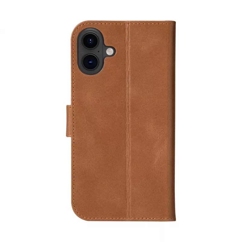 dbramante1928 Copenhagen dėklas iPhone 16 Plus Tan - odinis folio dėklas su kortelių kišenėmis