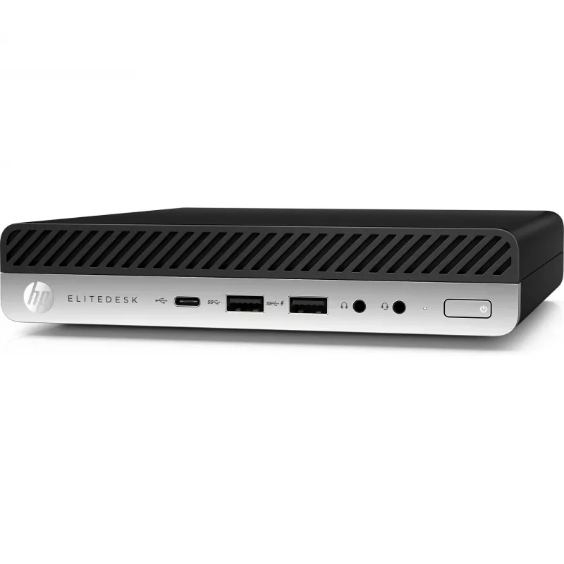 T1A HP EliteDesk 800 G4 Atnaujintas Intel® Core™ i5 i5-8500T 8 GB DDR4-SDRAM 256 GB SSD Windows 11 Pro Mini PC Juodas, Sidabrinis