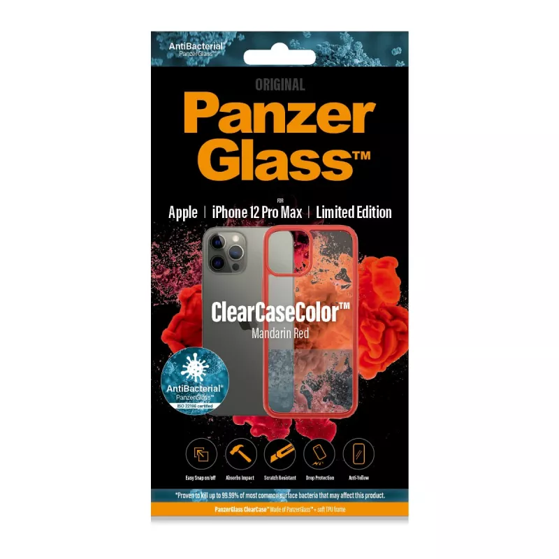 PanzerGlass ClearCaseColor iPhone 12 Pro Max - Mandarin Red Limited Edition