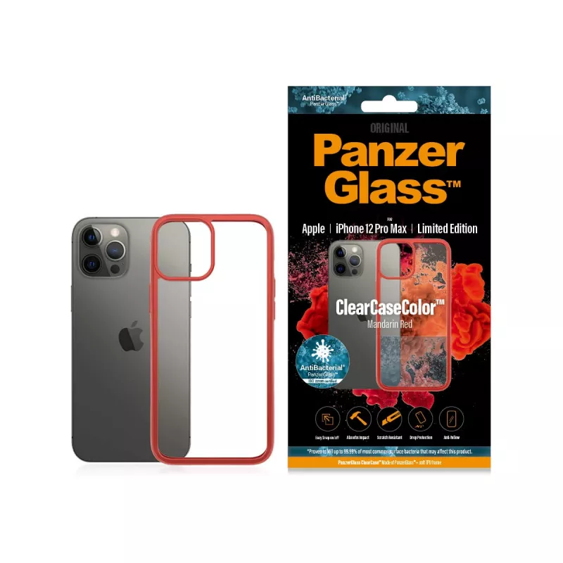 PanzerGlass ClearCaseColor iPhone 12 Pro Max - Mandarin Red Limited Edition
