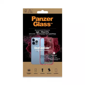 PanzerGlass ClearCaseColor Apple iPhone 13 Pro Strawberry – permatomas dėklas su spalvotu rėmeliu