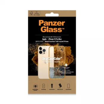 PanzerGlass ClearCaseColor apsauginis dėklas iPhone 13 Pro Max 6,7 colio — PET ir grūdintas stiklas, oranžinis