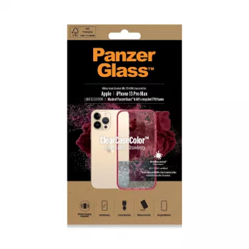 PanzerGlass ClearCaseColor Apple iPhone 13 Pro Max Strawberry – permatomas dėklas su spalvotu rėmeliu