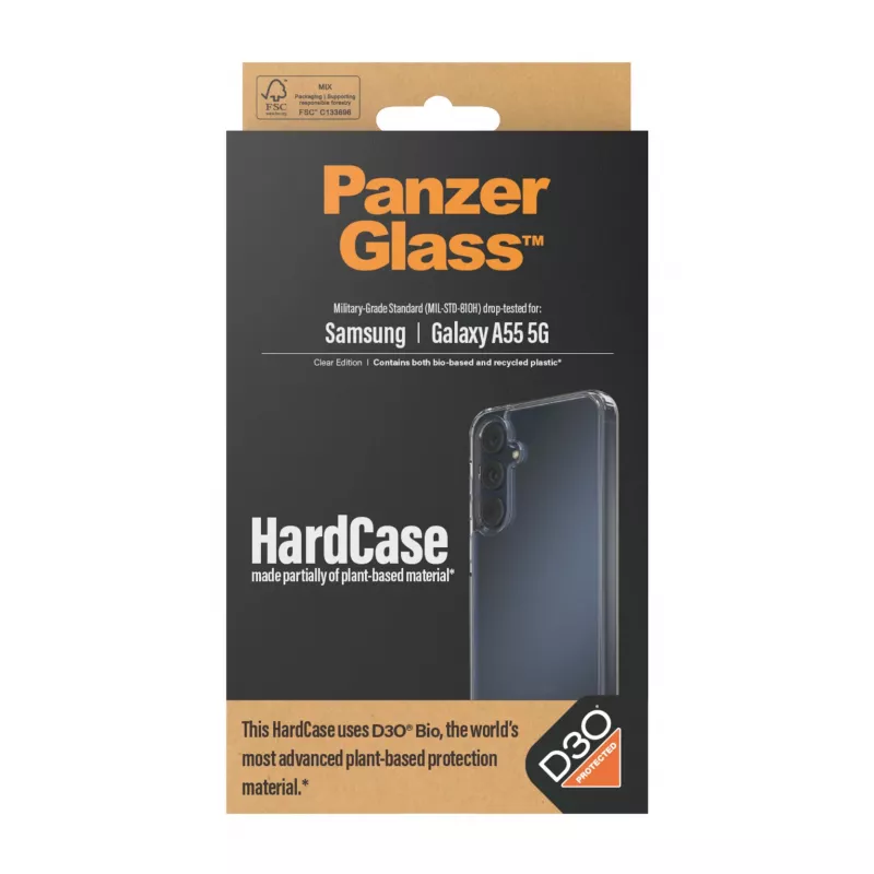 PanzerGlass® HardCase Transparent su D3O® Samsung Galaxy A55 5G