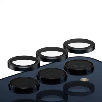 PanzerGlass Hoops apsauginis stiklas fotoaparatui, skirtas Samsung Galaxy A35 5G, grūdintas stiklas, juodas rėmelis
