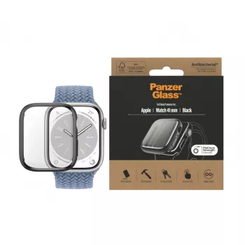 PanzerGlass ® Pilno korpuso apsauginis stiklas Apple Watch Series 9 | 8 | 7 | 41 mm | Juodas