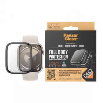 PanzerGlass Screen Protector Full Body Apple Watch Series 9 D3O 45mm Juoda
